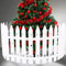 VINFUTUR 24 Pz Recinzione Albero di Natale Mini Recinzioni Decorative Natale 10x30 cm Recinzione per Giardino in Plastica Decorazioni Natalizie Fai da Te