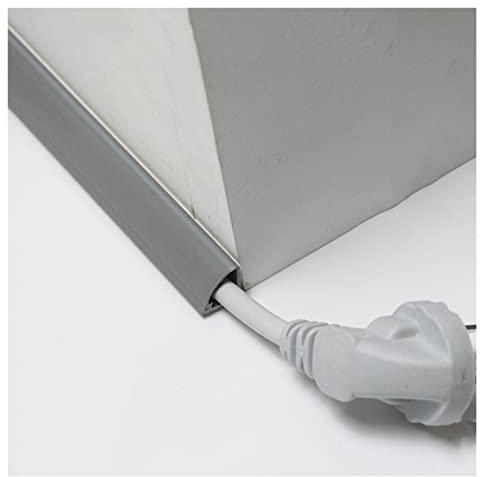 HAIXHX Goulottes Canal de câbles d'angle en PVC, Goulotte d'angle/de Plafond à Peindre pour câbles avec Support Autocollant pour la Maison/l'atelier (Color : Grey, Size : 24x24mm/0.94x0.94in)