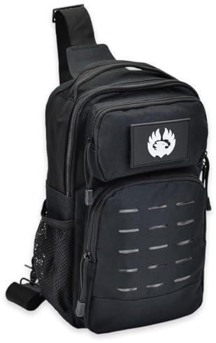 Torch Schultertasche, Umhängetasche, Rucksack, urbaner Outdoor-Sport, Militär-Stil, MOLLE-Reisepack für EDC Gear V2, Schwarz, 10L, Tragetasche für den täglichen Gebrauch