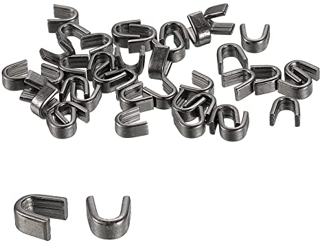 sourcing map 40 Stück Reißverschluss Stopper Schieberhalter #5 U Form Oben Stopfen Metall Reißverschluss Reparatur Set für Taschen Mäntel Jacken Geschlossene Zipper Ersetzen Metallisch Schwarz