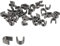 sourcing map 40 Stück Reißverschluss Stopper Schieberhalter #5 U Form Oben Stopfen Metall Reißverschluss Reparatur Set für Taschen Mäntel Jacken Geschlossene Zipper Ersetzen Metallisch Schwarz