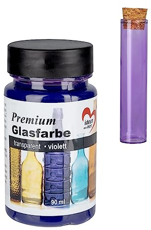 Ideen mit Herz Vernice per vetro di alta qualità, trasparente, impermeabile, 90 ml (viola)