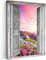 MuchoWow© Leinwand Bilder 50x70 cm Wanddeko Wohnzimmer Aesthetic Room Decor Deko Zimmer Wandbilder Modern Fotogeschenke Berg - Landschaft - Fensterblick - Blumen