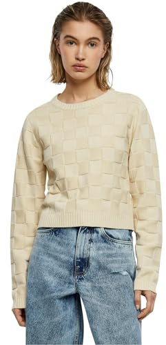 Urban Classics Damen Sweatshirt Ladies Check Knit Sweater Sand XXL