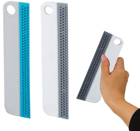 Juego de 2 limpiacristales multiusos para ducha, sin arañazos, de silicona, para espejos, ventanas y superficies en la cocina, baño, coche
