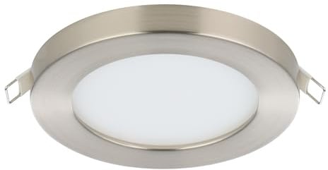 EGLO LED Einbaustrahler Fueva Flex, runde Deckenleuchte | Deckenlampe aus Aluminium in Nickel-matt und Kunststoff in Weiß, Einbauleuchte in warmweiß, Ø 11,7 cm