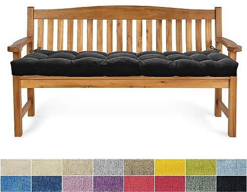 PHUSTJKL Bankauflage Bankkissen 110X40X6CM Sitzkissen für Bank rutschfeste Bankpolster Gartenbankkissen Rückenkissen Schaukel Stuhlkissen für Outdoor/Indoor Gartenmöbel Terrasse-Schwarz