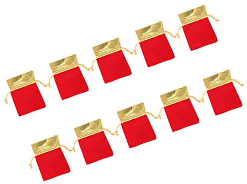 Alipis 10st Geschenktüten Klein Tarot-halter Ostertaschen Geschenkbeutel Mit Kordelzug Geschenktasche Schmuckbeutel Kleiner Beutel Mit Kordelzug Rote Geschenktüten Nussbaum Organza