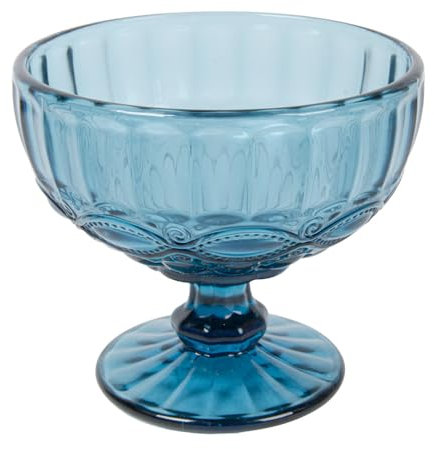 García de Pou 6 Unidades - Copas Para Postres 'Vintage' 380 Ml Ø12X10.5 Cm Azul Cristal