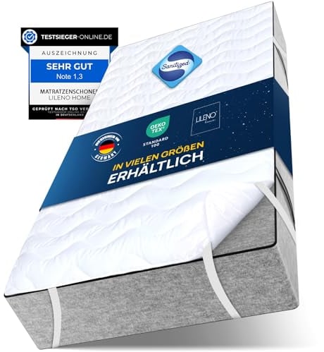 LILENO HOME Matratzenschoner 100x200 cm - Matratzenauflage 100x200 atmungsaktiv u. waschbar- extra weicher Matratzenschoner als Matratzen-Cover u. Schoner für Topper, Boxspringbett u. als Unterbett