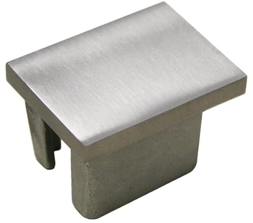 Vierkantrohrstopfen für Rohr Ø 30 x 20 x 2,0 mm Edelstahl V2A Endkappe Stopfen Edelstahlkappe Deckel Rohrstopfen Rohrverschlussstopfen Geländer Rohrverschluss VA A2 AISI304 AISI 304