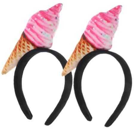Beaupretty Eiscreme Stirnband 2 Stück Eistüten Haar Eiscreme Partyhut Lustiges Essen Auf Haarreifen Mini Essenshut Stirnband Lebensmittelverkäufer Kostüm Kopfbedeckung Für Erwachsene