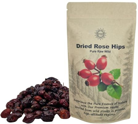 Premium Dried Rose Hips 100g – 100% Pure, Raw, Wild, Non-GMO, Vegan – Rich in Vitamin C, Antioxidants, and Immune Support – Ideal for Herbal Teas, Infusions, and Culinary Uses