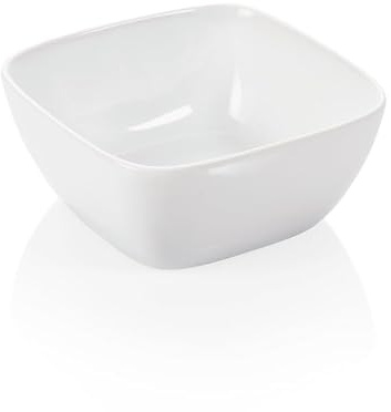 10 x fyrkantig skål 2 l vit, porslinsskål 20 x 20 x 8,5 cm