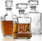LAWADACH Whiskey Decanter, Liquor Decanters Set of 3, Glass Alcohol Bottle for Vodka, Tequila and Bourbon Unique Whiskey Bar and Party Decorations (28oz*2, 31oz*1)