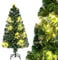 GYMAX 4FT/5FT Pre-lit Fiber Optic Christmas Tree, Artificial Xmas Tree with 18/24 Shape-Adjustable Light Strips, Top Star, 130/170 Branch Tips, Xmas Decor for Home Office Party (4FT)