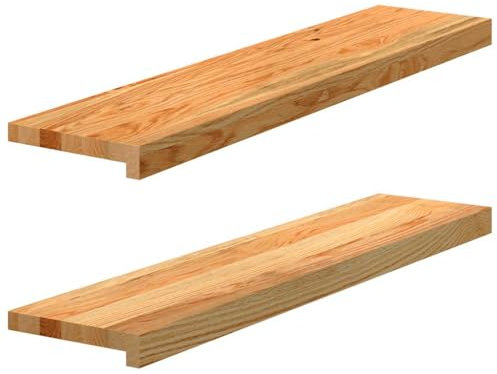 vidaXL Fensterbänke 2 Stk. Hellbraun 90x20x2 cm Massivholz Eiche, Fensterbrett, Holz Treppenstufe, Holz Fensterbrett, Fensterbank Eichenholz