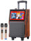 DRFGHK Altavoz portátil BT Streaming Karaoke Machine con Pantalla táctil y 2 micrófonos, Ruedas y Manillar, máquina integrada Ktv de Graves Pesados