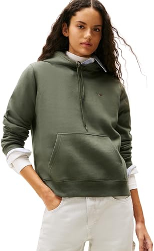 Tommy Jeans Damen Tjw Reg Flag Hoodie Dw0dw19958 Kapuzenpullover, Green (Pewter Green), XL EU
