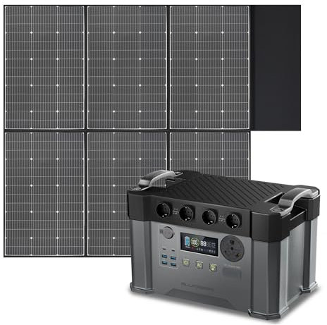 ALLPOWERS Generador solar S2000 Pro 2400W/1451Wh Batería de respaldo, 4 salidas CA estación de Energía Portátil, SAI<15ms Con 600W Panel Solar plegables(SP039)para Rv Camping Excursiones Uso doméstico