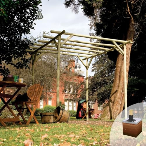 The eDecks Rustic Rose Treated Garden Pergola, 2.25m x 2.25m x 2.1m, Feet Included