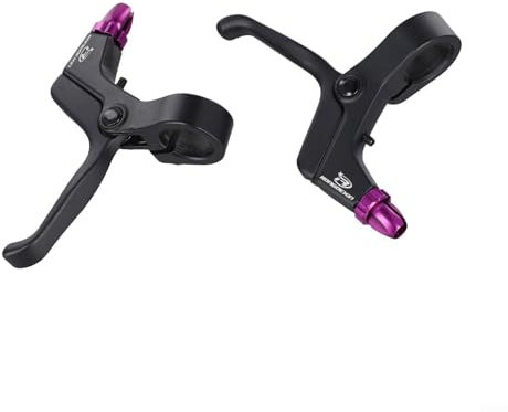 EXTRWORY Aluminiumlegierung Bremshebel Leichtgewicht 2 Finger Design für Mountainbike Kinderfahrrad (Lila)
