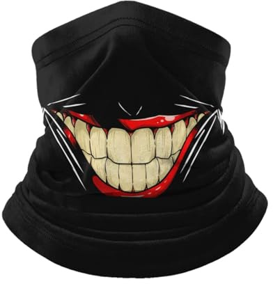 Ultra-Douce Écharpe Tube Sourire du Joker Cache-Cou Séchage Rapide Balaclava pour Adulte Cyclisme Randonnée