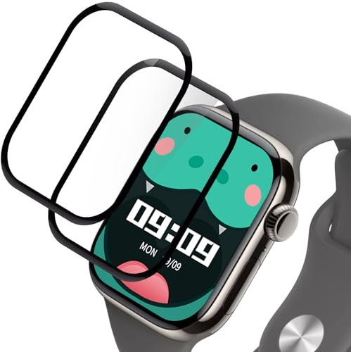 2 Piezas Protector Pantalla para Apple Watch Series 10 46mm,Protector Pantalla, Sin Burbujas, Antiarañazos,Cristal Templado Irrompible