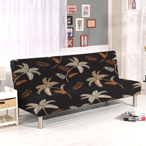 Aisaving Sofa-Schonbezug ohne Armlehnen, Polyester, Spandex, Stretch-Futon-Schonbezug, 3-Sitzer, elastisch, vollständig zusammenklappbar, für Klappsofa, ohne Armlehnen, 203,2 x 127 cm (Kokosnuss)