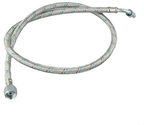 HEIBTENY Ölleitung 90 cm mit 3/8 Zoll weiblich-x 1/4 Zoll männlichem Winkelanschluss, für 40er-Serie Mectron Brenner für Standard-Warmwasserbereiter-Installation
