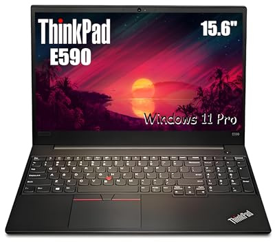 Lenovo ThinkPad E590 Business Laptop, 15,6 pollici (1366 x 768), Intel Core i5-8265U, 16 GB RAM, SSD da 512 GB, tastiera US QWERTY Windows 11 Pro (ricondizionato)