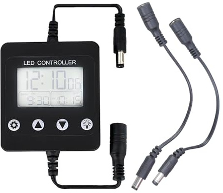 MHADBKH Fish Tanks LCD-Display Aquarien Licht Timer Controller für nahtlosen Tag Nacht optimales Beleuchtungsmanagement Sonnenaufgänge Sonnenuntergang Simulation