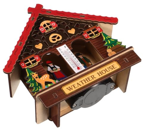 SKISUNO Barometer und Thermometerraum mit Holzgehäuse, Haushygrometer zur Wandmontage, geeignet für Innen und Außendekoration