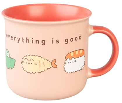 Grupo Erik Pusheen Cat Sushi Roll Tasse Kaffeebecher Kaffeetassen | Becher Teetasse Größe 9,5 x 8,5 cm - Fassungsvermögen 350 ml - Fanartikel Kawaii Stuff Merch Geschenke