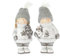 TEMPELWELT Wichtel Winterkinder Mädchen Junge im 2er Set 16 cm, Polystein Textil grau weiß, Dekofigur Winterfiguren