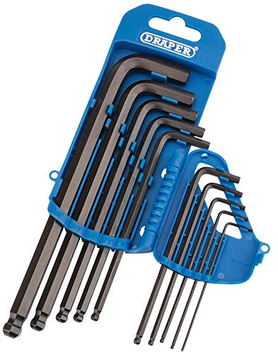 Draper 33716 Imperial Hexagon and Ball End Hexagon Key Set, 10 Pieces