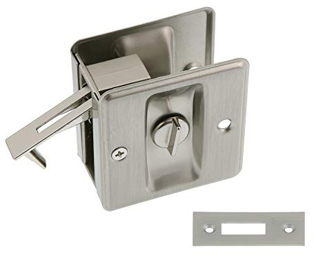 IDH by St. Simons 25411-015 Premium Quality Solid Brass Pocket Privacy Door Pull, Satin Nickel