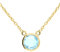 My Gold Halskette Mit Festem Anhänger Echtes Gelbgold 333 Gold (8 Karat) Edelstein Blautopas Rund 45cm Kette Emmanuelle L-07947-G301-BLU
