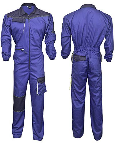 NORMAN Royal Blue Men's Work Wear Overalls Boiler Suit Coveralls Mechanics Boilersuit (S)