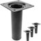 PrimeMatik - Pieds de Table Rond pour Meubles et Bureau en Acier Noir 10cm 4-Pack