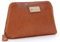 Catwalk Collection Handbags - Damen Leder Make-Up Tasche - Schminktasche Mittelgroß - Kosmetiktasche für Handtasche - Emma - Hellbraun