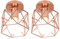 STOEX Retro Plafonnier Industrielle en Métal Carré Fer, Suspension Cage Cube Luminaire E27 pour Salon Chambre Café Bar Restaurent Entrée Couloir (Lot de 2 Or rose)