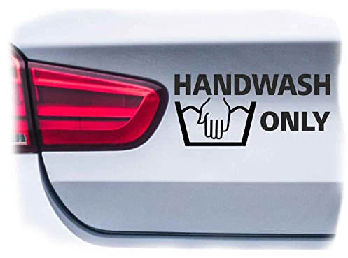 WB wohn trends Auto-Aufkleber, Handwash only Hand-Wäsche Stickerbomb, dunkelgrau, 35cm breit, Farbe und Größe wählbar, KFZ-Sticker LKW Spruch