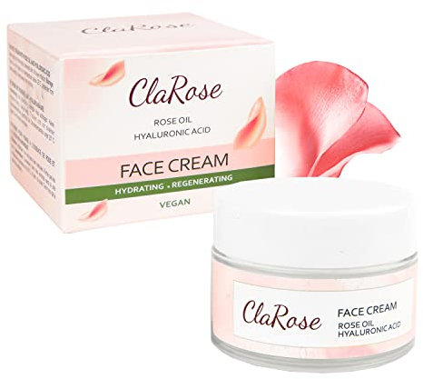ClaRose Hyaluronic acid Antiageing Face Cream with Organic Rose Oil, 50ml