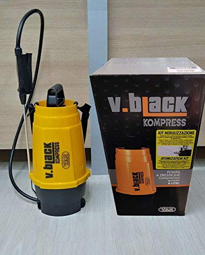 Pompa Manuale 6L V.Black Kompress NEBULIZZATORE DISINFESTAZIONI IGENIZZANTE DISERBO con Kit di NEBULIZZAZIONE
