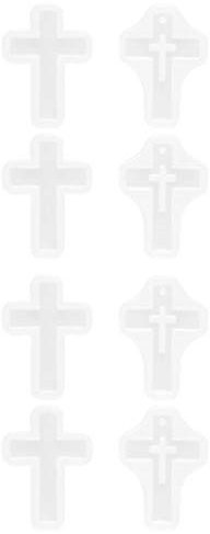 TOYANDONA Epoxidharz Formen Kreuz Silikonform DIY Schmuckanhänger Basteln 8pcs Kreuz Anhänger Form Schmuck Schlüsselanhänger Taschenanhänger Herstellung Zubehör