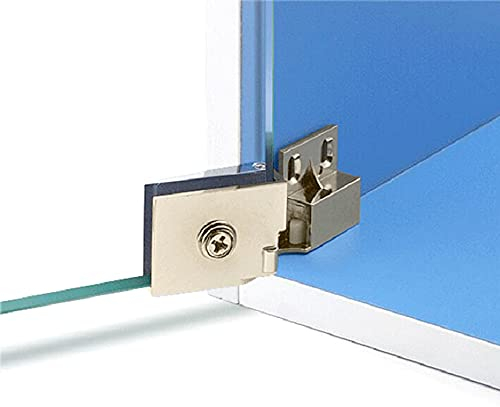 1 Paar/rahmenloses Glastürscharnier Weinschrank Weinschrank Vitrine eingebettetes seitlich montiertes Glastürscharnier (Gebürstetes Nickel)