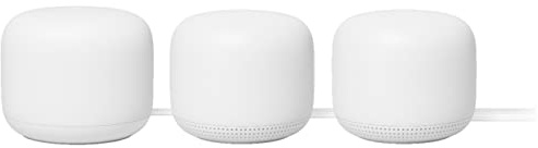 Google Nest WiFi AC2200 (seconda generazione) Router e sistema Wi-Fi a rete extra punto di accesso (confezione da 3, neve)