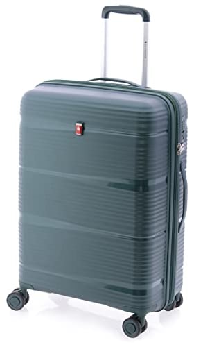 GLADIATOR Mittelgroßer Koffer 0811 Polypropylen, 60 cm, 4 Doppelrollen, TSA-Verschluss, ausziehbar, grün, Sport