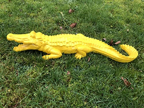 Deko Shop Cologne Krokodil Alligator 70cm Garten Gartenfigur Gelb Gartenkrokodil Dekoration